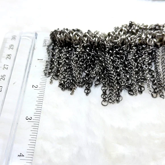 Elegant Silver Chain Fringe Bracelet - Picture 7 of 8